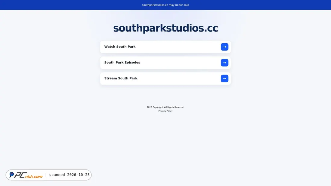 Screenshot von southparkstudios.cc