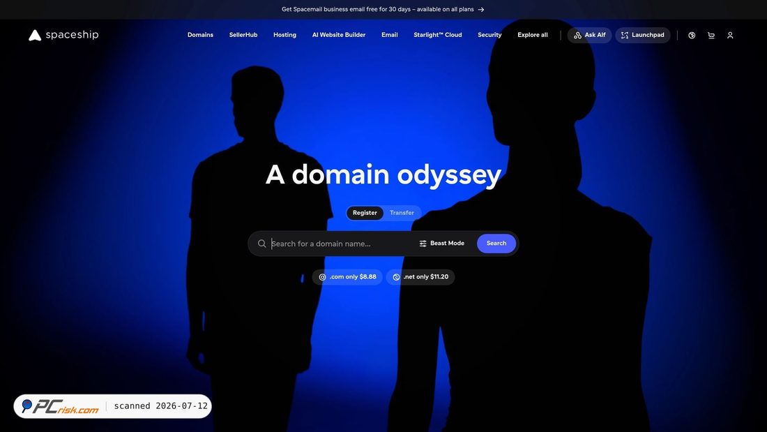 Screenshot of spaceship.com