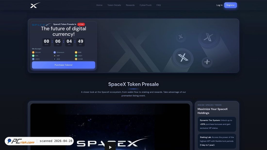 Zrzut ekranu spacexaiwallet.com