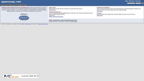 spamcop.net screenshot