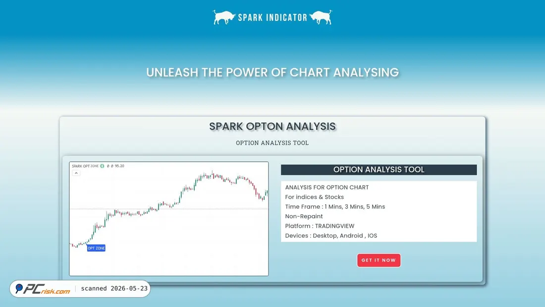 Screenshot of sparkindicator.com