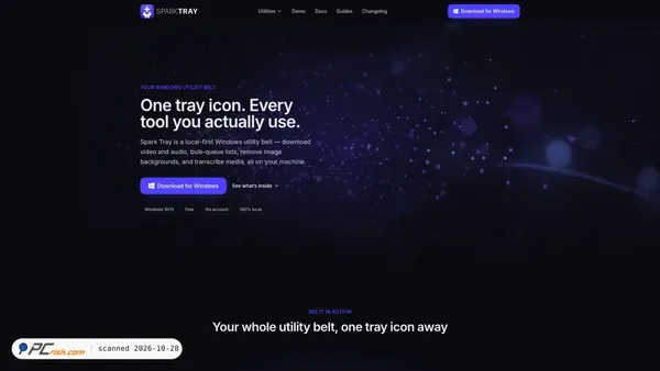 Captura de sparktray.io