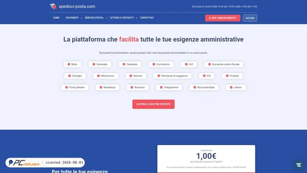 spedisci-posta.com screenshot