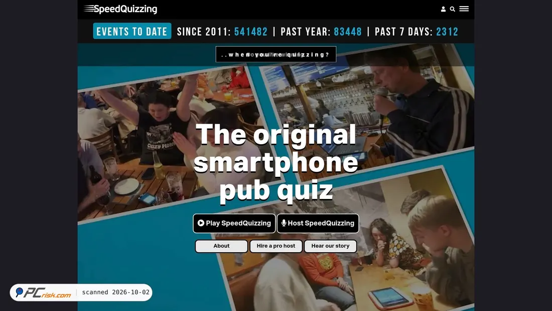 Screenshot of speedquizzing.com