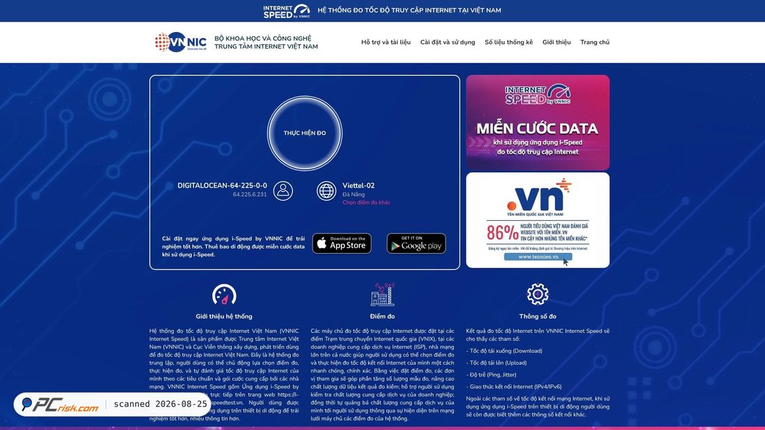 Screenshot di speedtest.vn