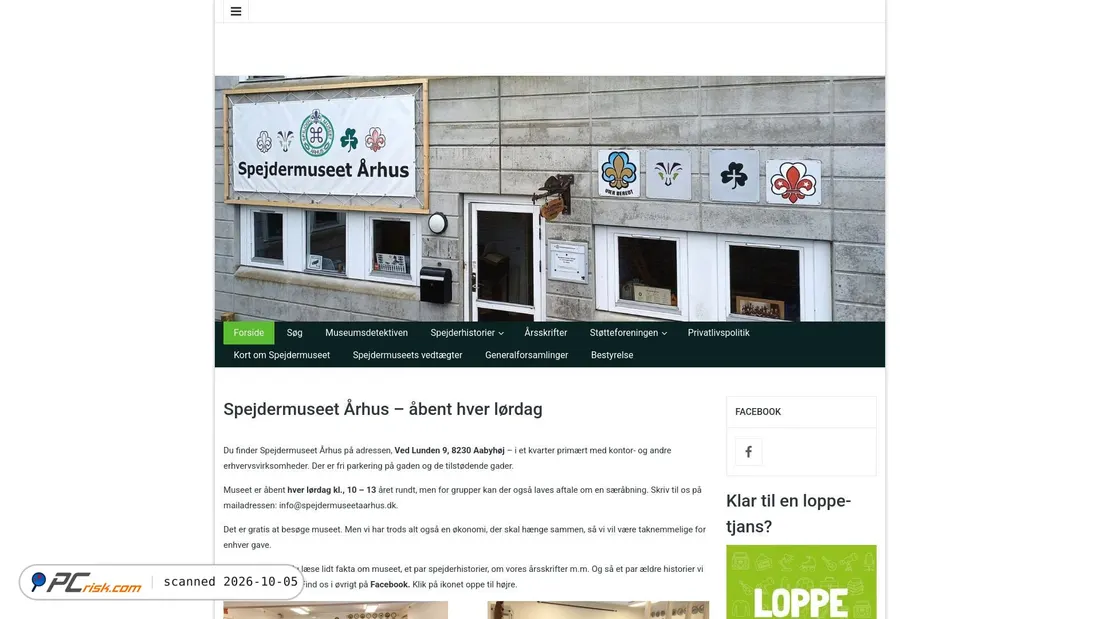 Screenshot of spejdermuseetaarhus.dk