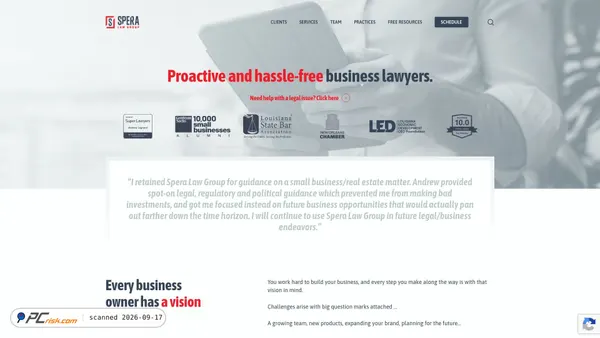 speralaw.com screenshot