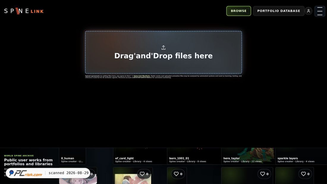 Screenshot von spine-link.vercel.app