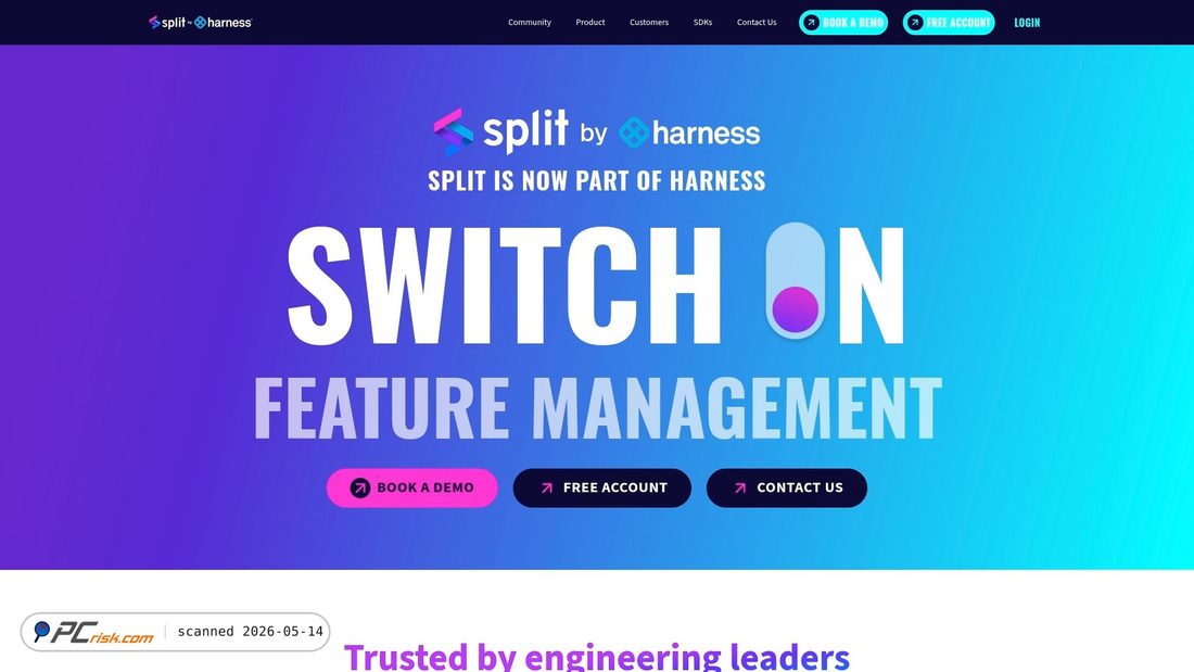 Screenshot von split.io