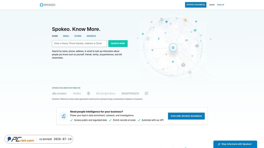 Screenshot of spokeo.com