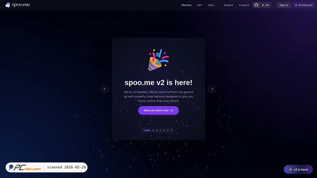 Screenshot of spoo.me