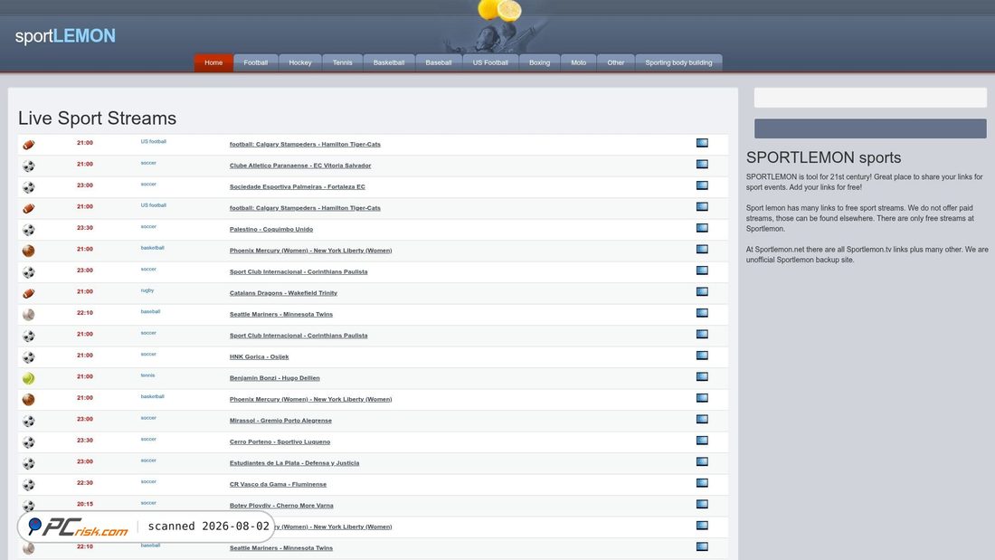 Screenshot of sportlemon.net