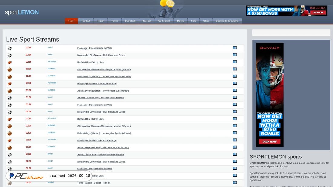 Captura de ecrã de sportlemon.net