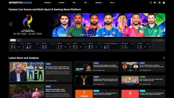 Screenshot van sportsdunia.com