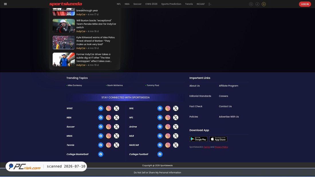 Screenshot of sportskeeda.com
