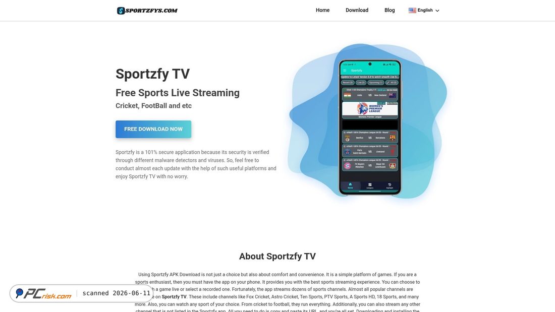 Screenshot of sportzfys.com