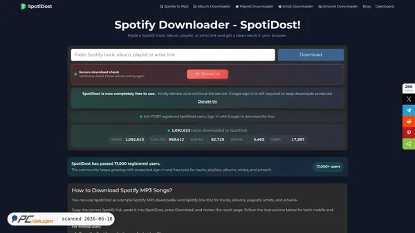 spotidost.com screenshot