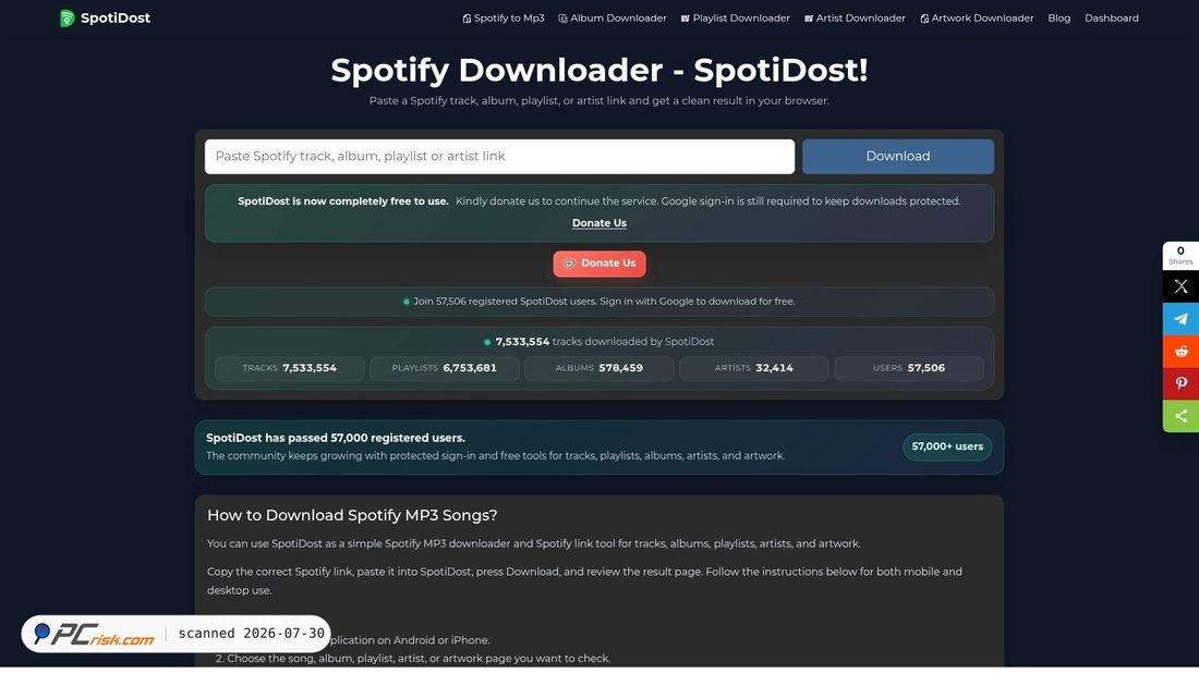 Screenshot von spotidost.com