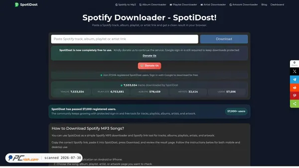 spotidost.com screenshot