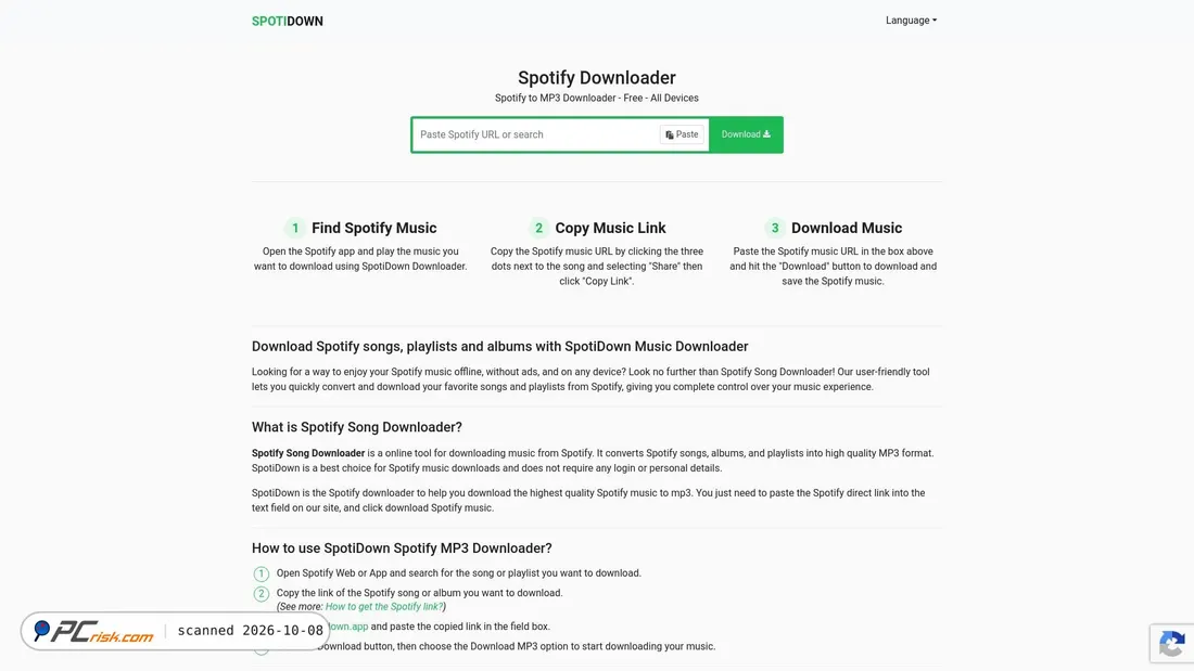Screenshot of spotidown.app