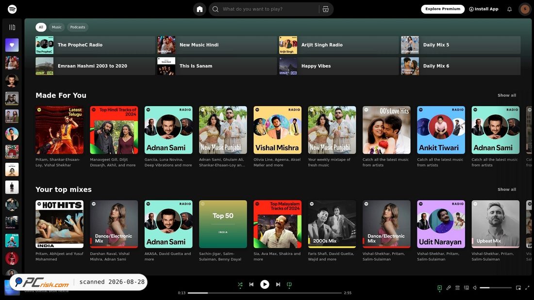 Screenshot von spotify-clone-kilua.vercel.app