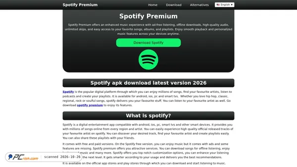 Captura de spotify-premium.in