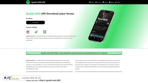 spotifymodapk.xyz Screenshot