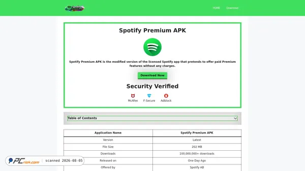 spotifypremiumapk.io.in screenshot