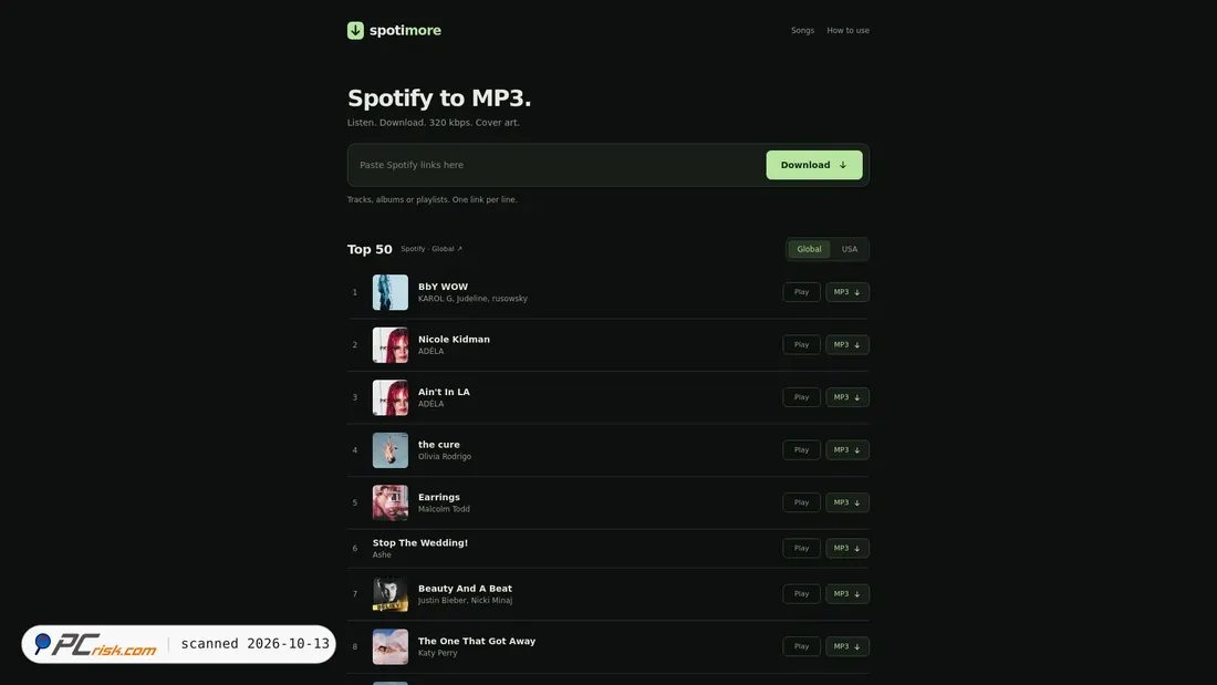 Screenshot of spotimore.com