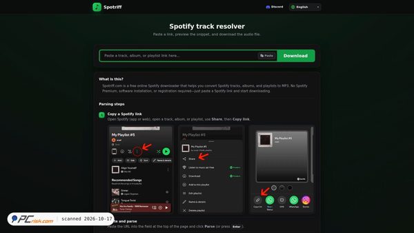 spotriff.com screenshot