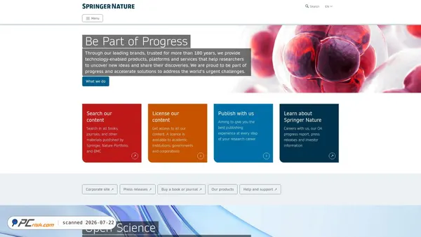 springernature.com screenshot