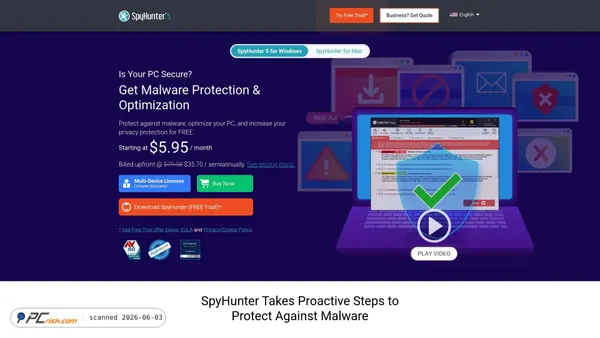 spyhunter.com screenshot