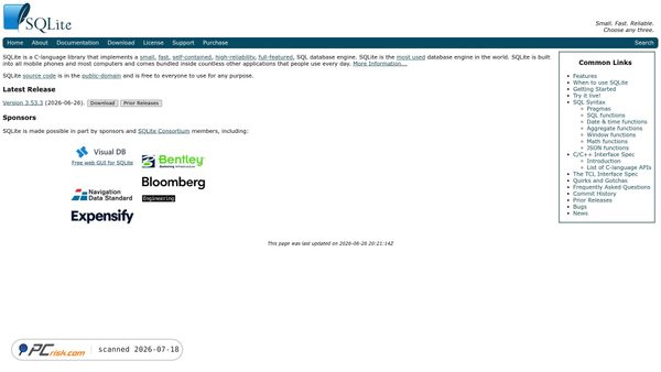 sqlite.org screenshot