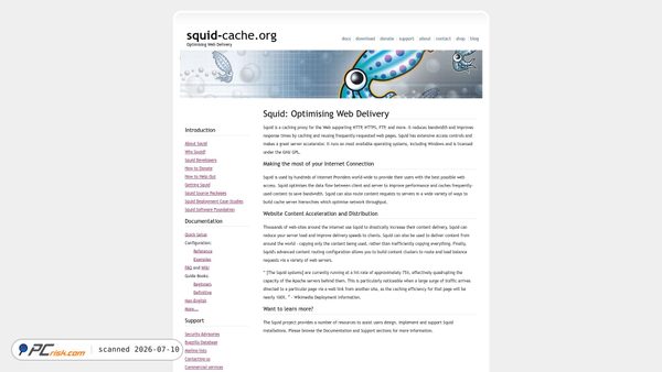 squid-cache.org screenshot