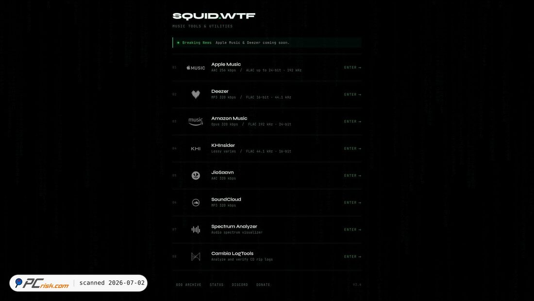 Screenshot of squid.wtf