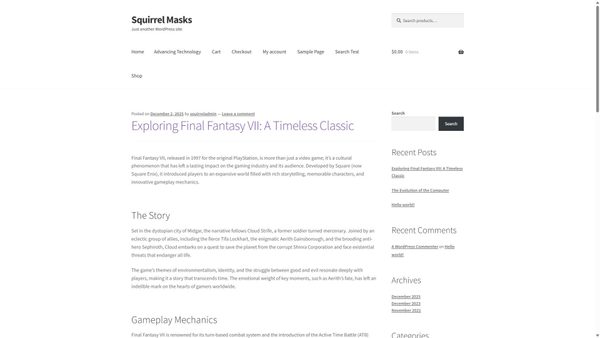 Screenshot di squirrelmasks.com
