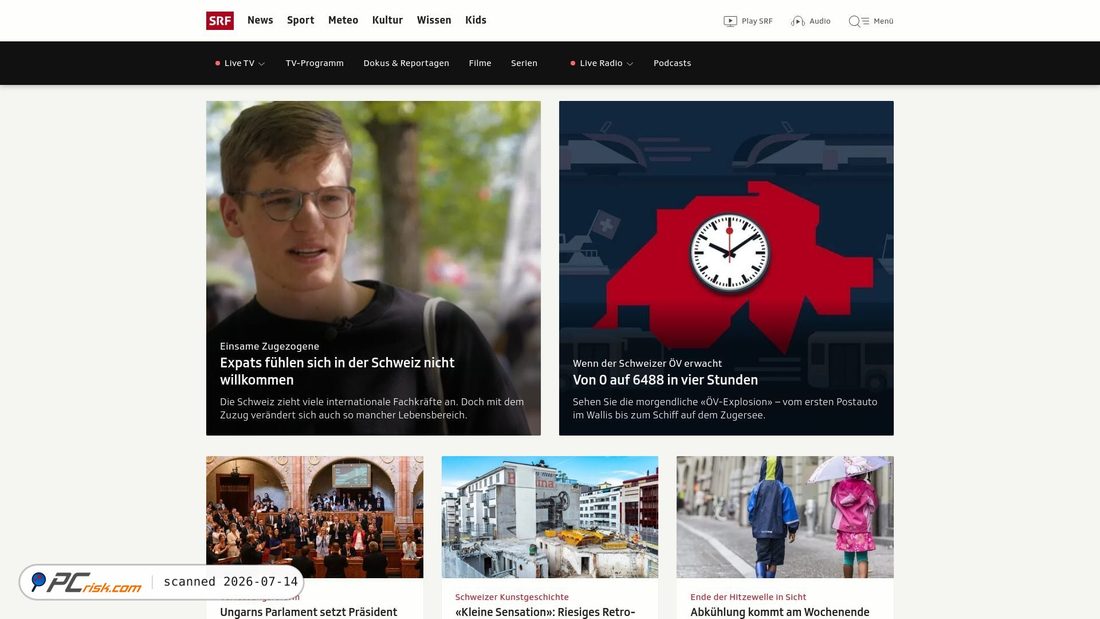 Screenshot of srf.ch