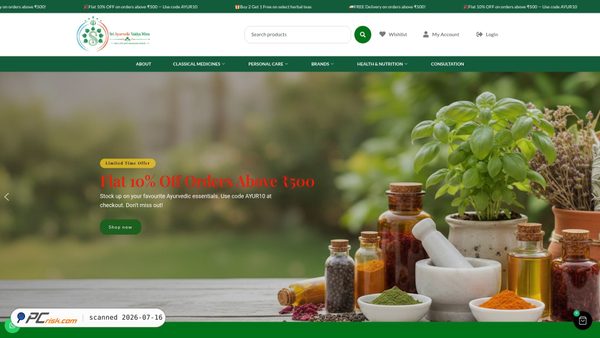 sriayurvedicvaidyamitra.com screenshot