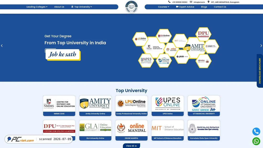 Screenshot of srva.in