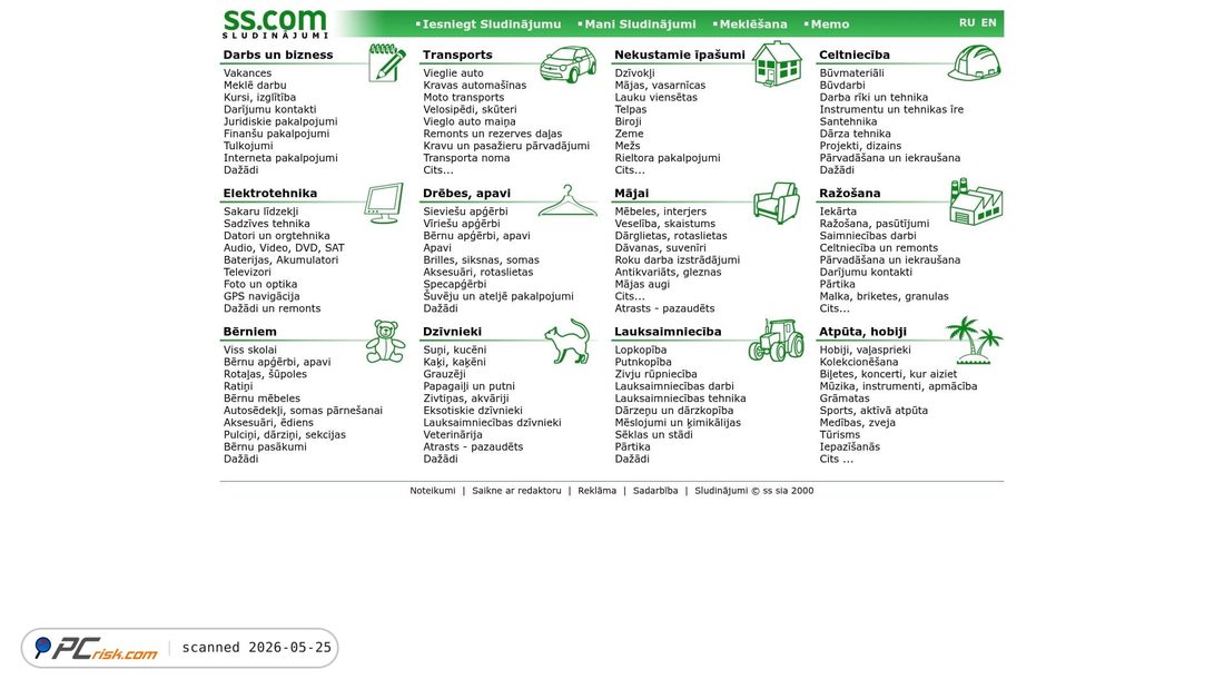 Screenshot of ss.com