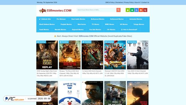 Screenshot van ssrmovies.com
