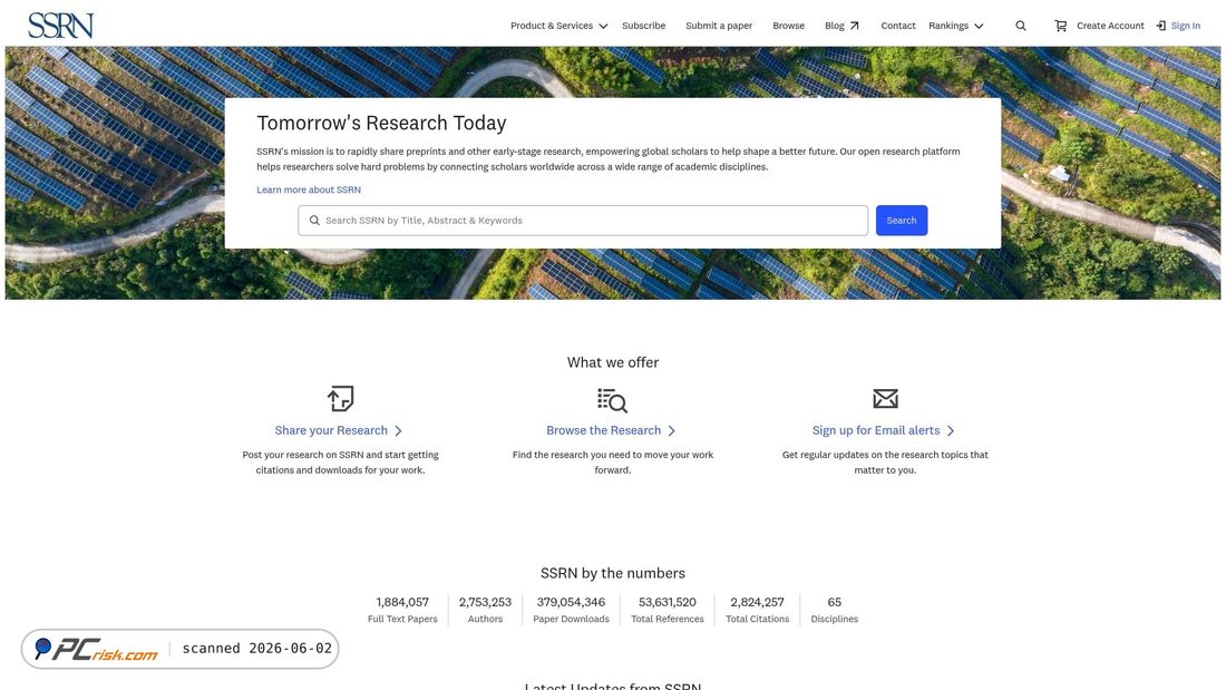 Screenshot von ssrn.com