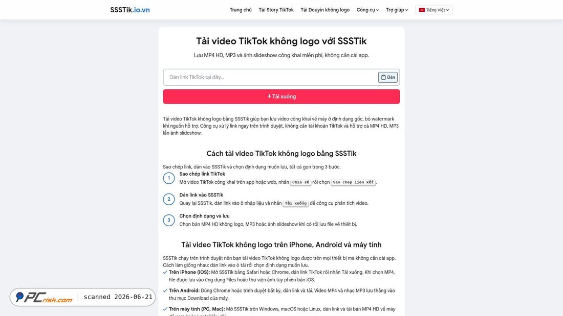 Screenshot of ssstik.io.vn