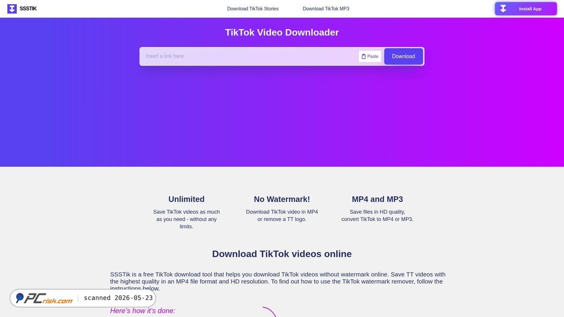 Screenshot of ssstik.io
