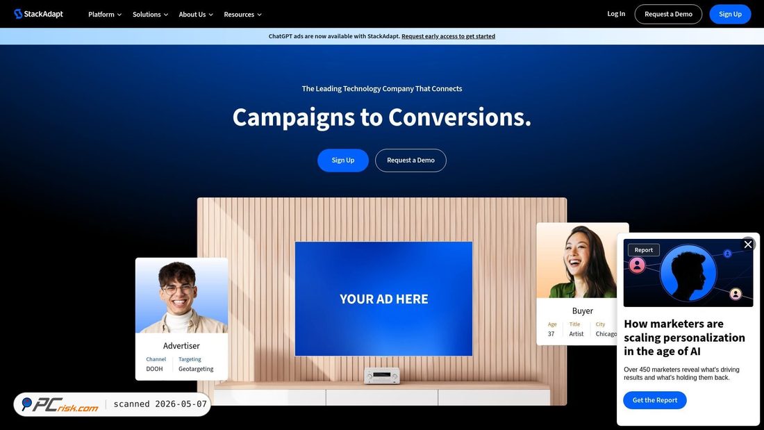 Screenshot von stackadapt.com