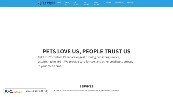 Captura de ecrã de staging.petprostoronto.com