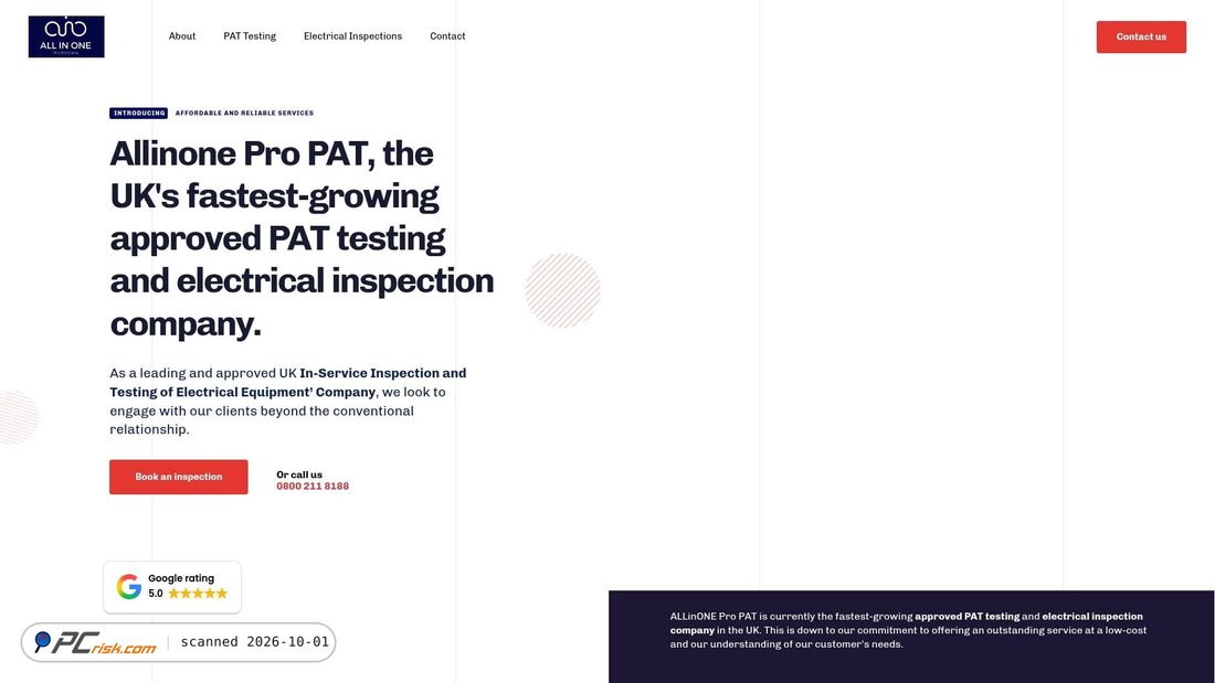 Captura de ecrã de staging8.allinonepropat.co.uk