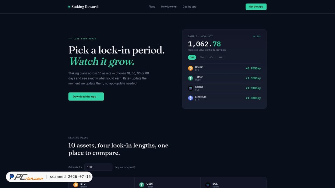 Screenshot of stakingrewards.online