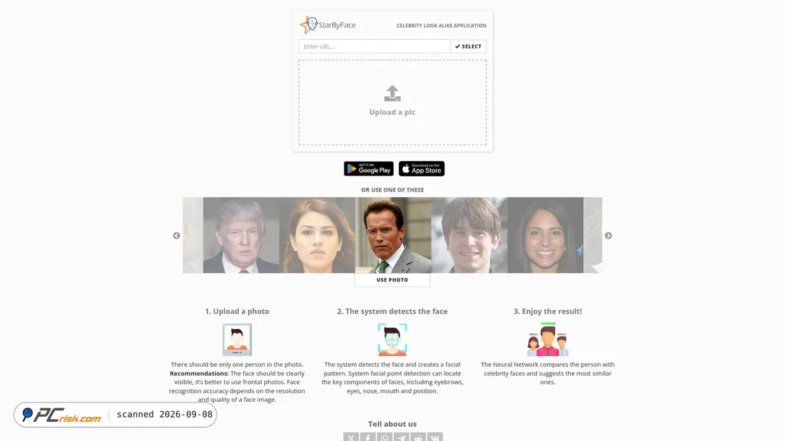 Screenshot von starbyface.com