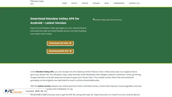 stardewapkvalley.com screenshot